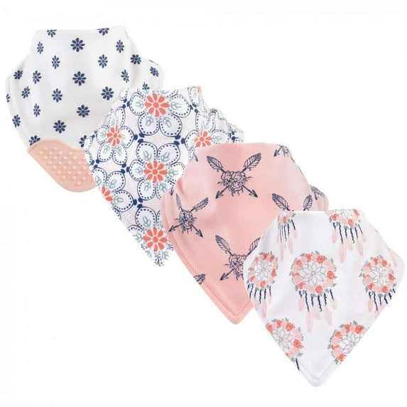 Yoga Sprout Baby Girl Cotton Bandana Bibs 4pk, Dream Catcher, One Size