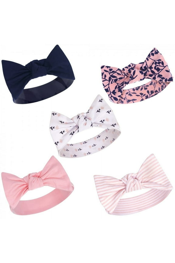 Baby and Toddler Girl Cotton Headbands 5pk, Fresh, 0-24 Months