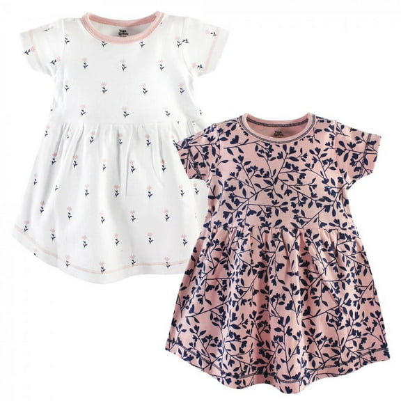 Yoga Sprout Baby and Toddler Girl Cotton Short-Sleeve Dresses 2pk, Fresh, 3 Toddler