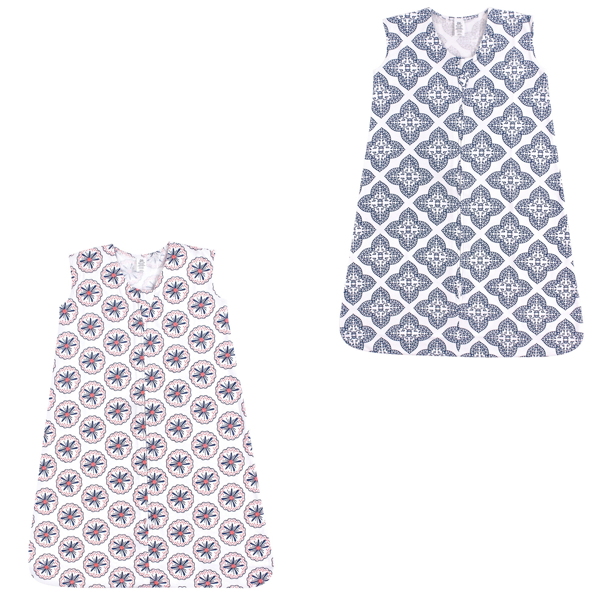 Yoga Sprout Unisex Baby Sleeveless Cotton Sleeping Bag, Sack, Blanket, Bloom And Ornate Clover Jersey 2-Pack, 0-6 Months