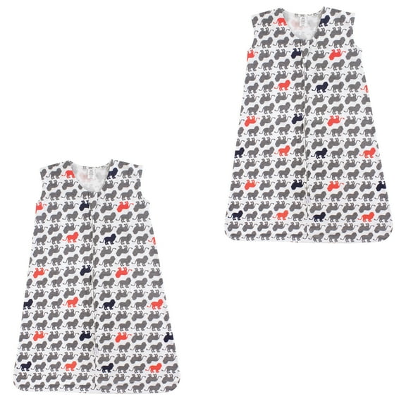 Yoga Sprout Unisex Baby Sleeveless Cotton Sleeping Bag, Sack, Blanket, Lion Jersey 2-Pack, 0-6 Months