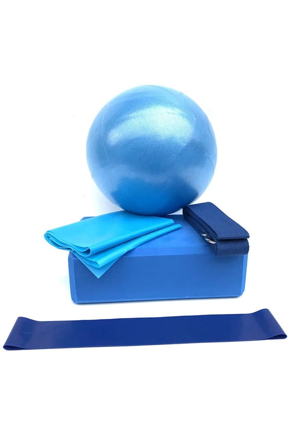 Yoga Starter Kit With Ball, Block, Strap And Resistance Bands, All-In-One Home Workout Set