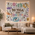 thumbnail image 1 of Do Yoga Stay Pawsitive Dogs in Yoga Poses, Playful Illustration Style for Dog Lovers, Dog Yoga Wall Art Birthday Gift, Tapestry Wall Hanging for Yoga Room and Dorm, 1 of 7