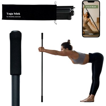 Adjustable 5ft Yoga Stretching Stick - Steel Body With Non-Slip Handles For Fitness & Therapy