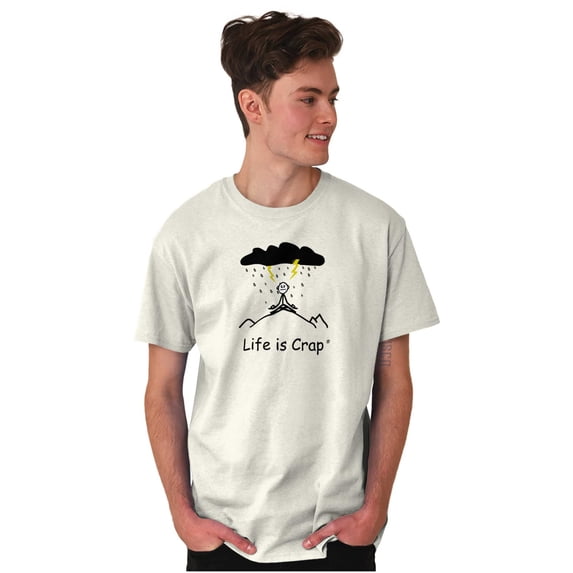 Yoga Storm Mountain Meditation Men's Graphic T Shirt Tees Brisco Brands L