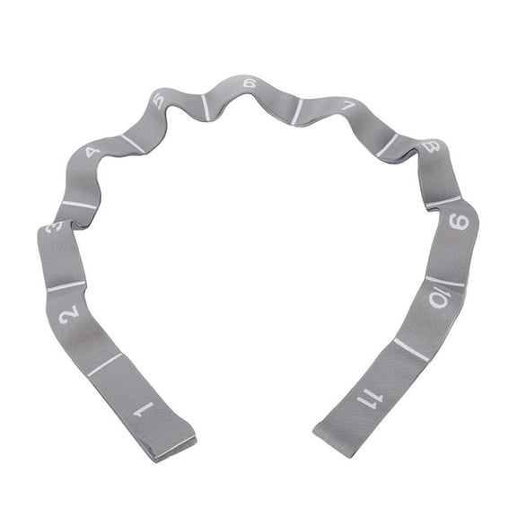 Yoga Strap, with Multi Loops, Elastic for Exercise, Gray_11 Loops