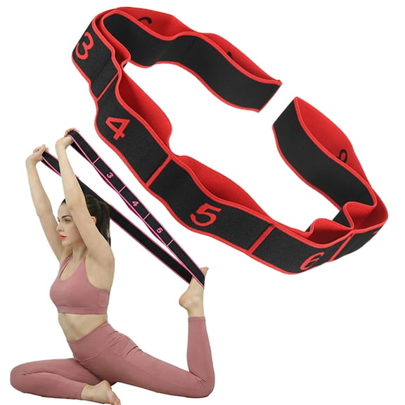 Yoga Stretch Strap with Loops, 8-Section Numbered Elastic Resistance Bands for Flexibility, Stretch Bands for Exercise Yoga Stretching Pilates Dance Gymnastics Warm Up/3 Pack