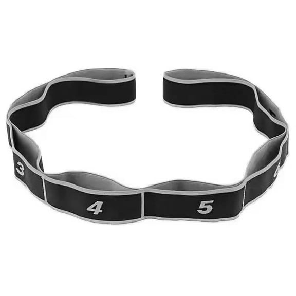 Yoga Stretching Strap with 8 Numbered Loops, Elastic Resistance Band for Dance Flexibility, MultiSection Stretching Tool for Body Shaping, Exercise Strap,Gray