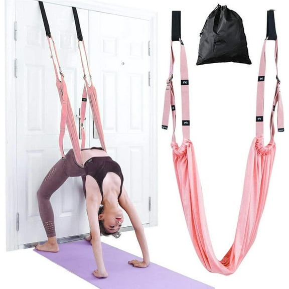 Yoga Stretching Strap, Aerial Yoga Strap, Adjustable Fitness Strap Band for Waist Trainer Leg Stretching, Anti-gravity Inversion Exercise Door Flexibility Tensile Trainer for Pilates Dance