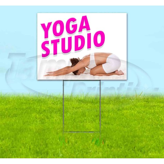 Yoga Studio (18" x 24") Yard Sign, Includes Metal Step Stake
