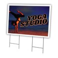 thumbnail image 1 of Yoga Studio 24" X 36" Yard Sign & Stake | Advertise Your Business | Stake Included Image On Front Only | Made in The USA, 1 of 3