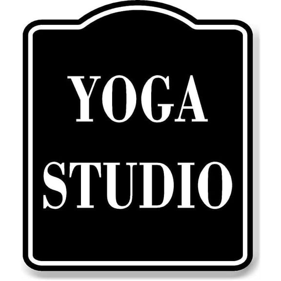Yoga Studio BLACK Aluminum Composite Sign, 15"x18"