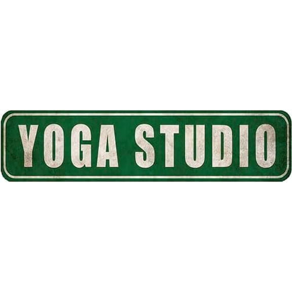Yoga Studio Sign - Rustic Metal Street Sign Door Name Plate Plaque,4x16 Inch