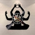 thumbnail image 1 of Yoga Studio Wall Decor Inspirational Wall Clock Meditation Vinyl Record Wall Clock Yoga Mandala Wall Watch Fitness Mindful Gift, 1 of 7