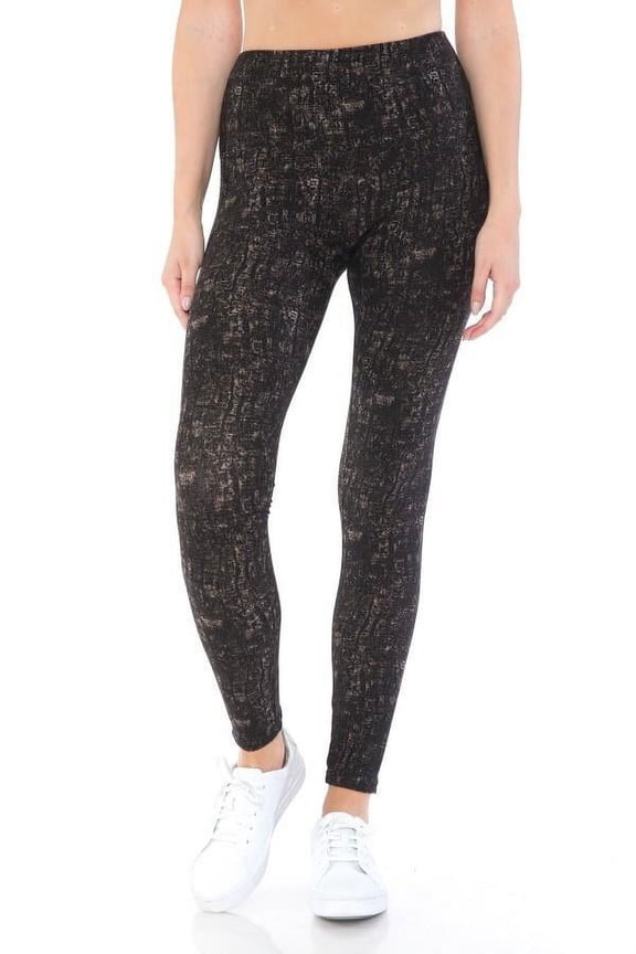 Yoga Style Banded Lined Multi Printed Knit Legging With High Waist Multi