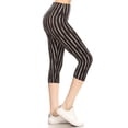 thumbnail image 1 of Yoga Style Banded Lined Stripe Printed Knit Capri Legging Multi, 1 of 1