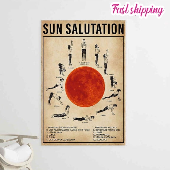 Yoga Sun Salutation poster Prints Poster Wall Art Vertical 11 x 17 Inch Poster