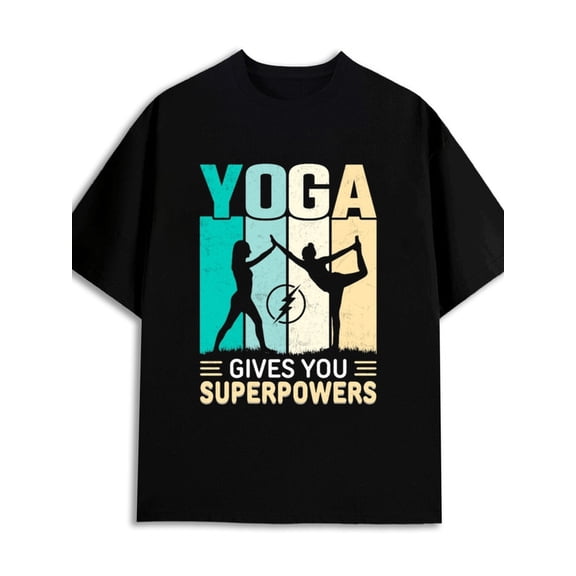 Yoga Superpowers Tee 180G 100% Cotton 180G 100% Cotton for men 3xl high quality summer black Basic Unisex Shirt Short Sleeve tshirts Vintage Unisex Shirt Printed tshirts new years gifts