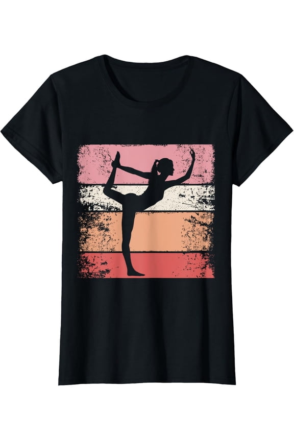 Yoga Teacher Accessories Yoga Ball Retro Yoga Training T-Shirt men and women can wear, black, white, gifts