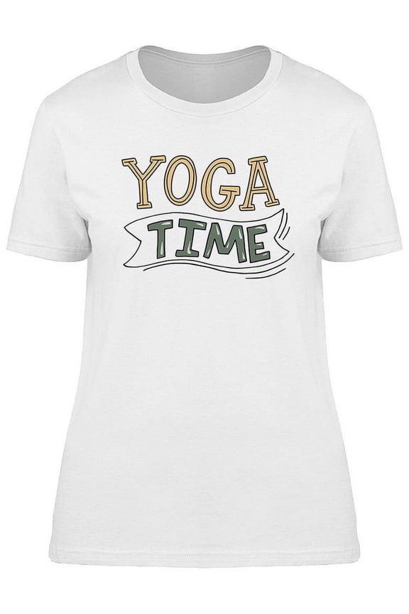 Yoga Time Cute Design T-Shirt Women -Image by Shutterstock, Female Medium