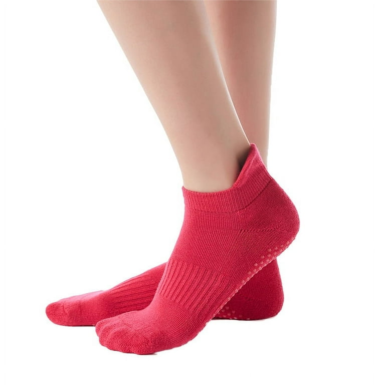 Yoga Toe Socks with Grips for Women Non-slip Socks for Pilates Barre  Fitness Dance,Grey,Grey，G14090 