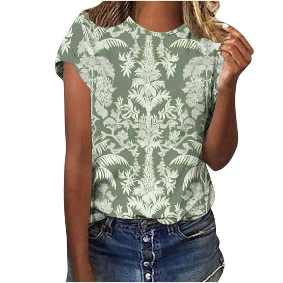 Yoga Tops Women Long Length Floral Print Blouses for Women Long Sleeve T Shirts Loose Fit