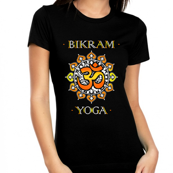 Yoga Tops for Women - Womens BIKRAM Yoga Shirts for Women Premium Vintage OM BIKRAM Yoga Shirt