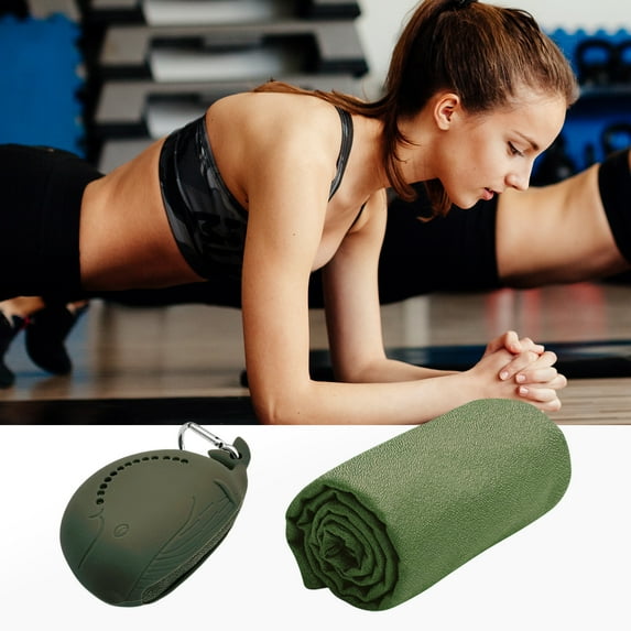 Yoga Towel,Hot Yoga Mat Towel with Grip Dots Sweat Absorbent Non-Slip for Hot Yoga, Pilates and Workout 12"x31", Dark Cyan