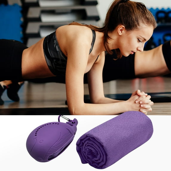 Yoga Towel,Hot Yoga Mat Towel with Grip Dots Sweat Absorbent Non-Slip for Hot Yoga, Pilates and Workout 12"x31", Purple