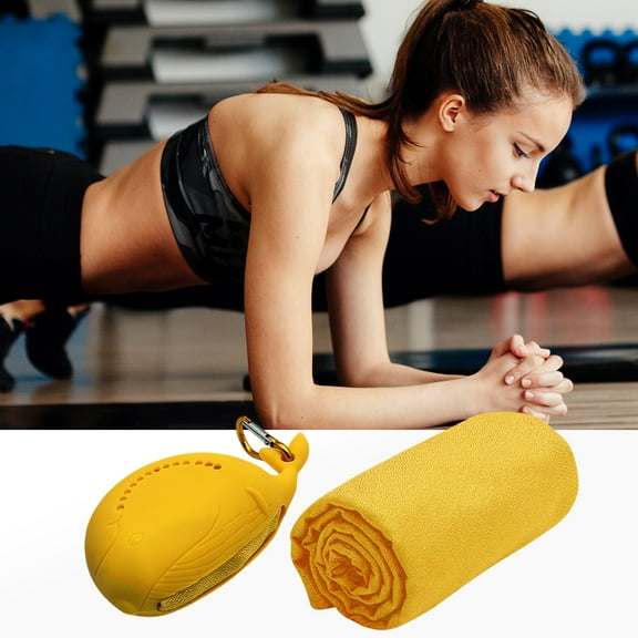Yoga Towel,Hot Yoga Mat Towel with Grip Dots Sweat Absorbent Non-Slip for Hot Yoga, Pilates and Workout 12"x31", Yellow