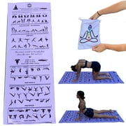 Yoga Towel Non Slip – Light Purple, Illustrated Yoga Poses, Absorbent Microfiber for Hot Yoga, Extra Long Quick-Drying Mat Towel, Full Mat Coverage, Ideal for Bikram, Vinyasa (LIGHT PURPLE)