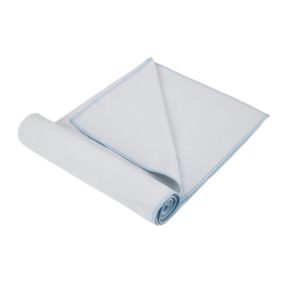 Yoga Towel – Non-Slip Microfiber for Hot Yoga and Pilates – Sweat Absorbent, Quick Dry, Machine Washable – Mat Cover for Gym – Light Blue, 183 x 67 cm