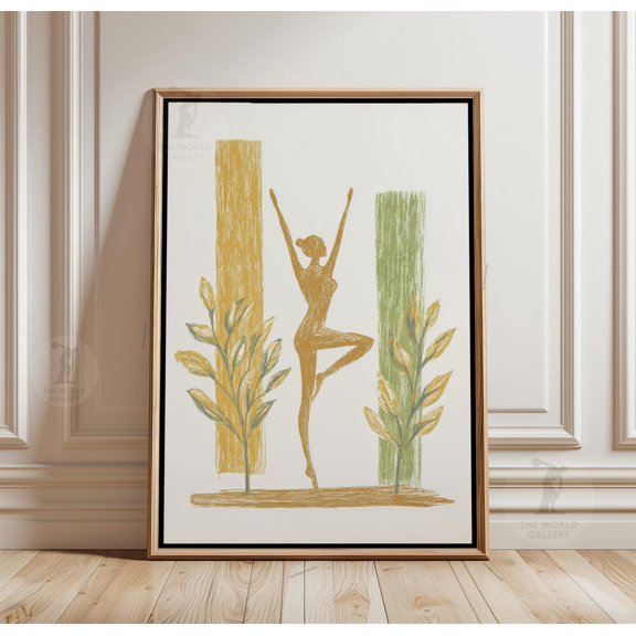 Yoga Tree Pose PosterBotanical Minimalist Wall ArtPaper Print