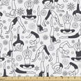 thumbnail image 1 of Ambesonne Yoga Fabric by the Yard Upholstery, Monochrome, 1 Yard, Black White, 1 of 4