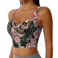 thumbnail image 1 of Yoga Vest Women Gym Sports Crop Tops Skulls For Halloween Streetwear Workout Breathable Tank Top Female, 1 of 7