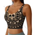 thumbnail image 1 of Yoga Vest Women Gym Sports Crop Tops Skulls For Halloween Streetwear Workout Breathable Tank Top Female, 1 of 7