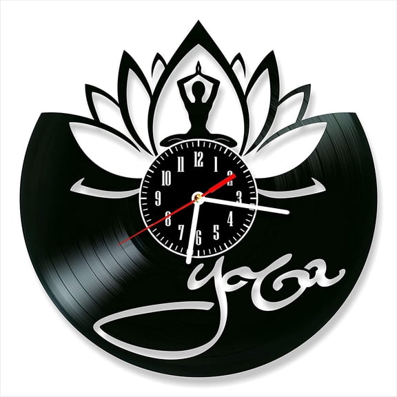 Yoga Vinyl Record Wall Clock Retro style Wall clock Silent Home Decor Unique Art Special Home Accessories Creative Personality Gift