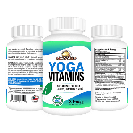 Yoga Vitamins for Flexibility, Mobility and Joint Health by Rise-N-Shine - FREE Shipping