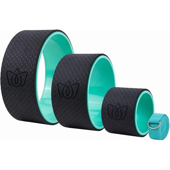 Yoga Wheel (3-Pack) - Back Stretcher and Back Roller for Back Pain, Yoga Roller for Muscle Relaxation, Pain Relief, Cracking and Popping