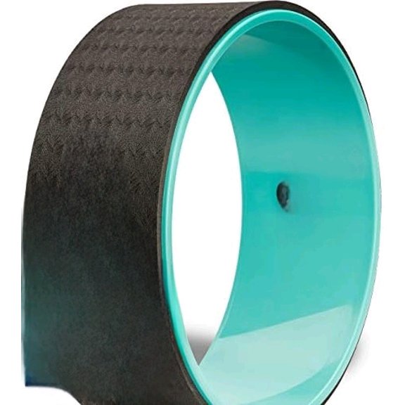 Yoga Wheel with Beginners Guide & Yoga Strap - Back Pain and Tension Relief. Comfy Roller for Stretching, Increase Flexibility. Home Exercise Kit. Ideal for Women Yogis. Improve your Posture.