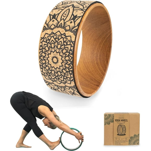 Yoga Wheel,Exercise Prop for Back Pain, Yoga Poses, Pilates, Stretches, Backbend Inversions and Bridge Position,Improves Flexibility, Balance and Core Strength