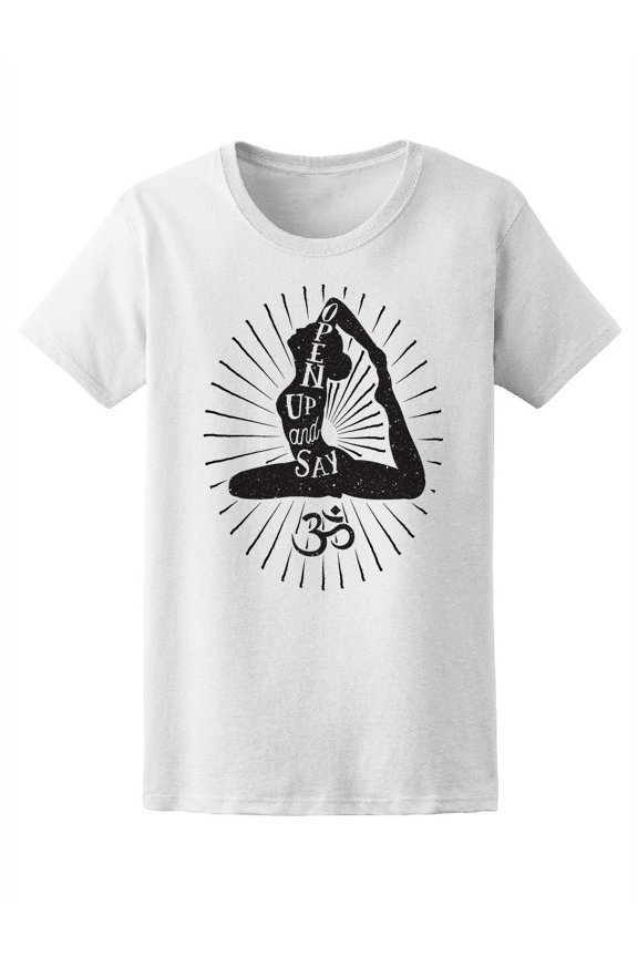 Yoga Woman Om Symbol T-Shirt Women -Image by Shutterstock, Female Medium