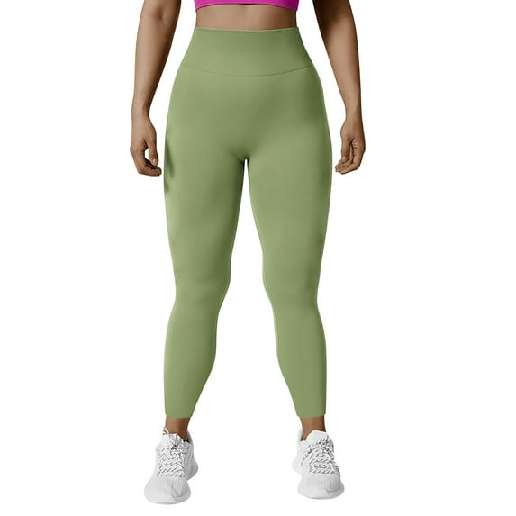 Yoga Women Leggings 2025 Women's Solid Color Seamless Fashion Tight Sports Pants Butt Lifting Fitness Pants Workout Leggings for Women 4 Way Stretch No See Through Tummy Control Workout Yoga Pants