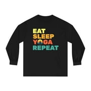 Yoga Zen Lover Unisex Long Sleeve T-Shirt, East Sleep Yoga Repeat