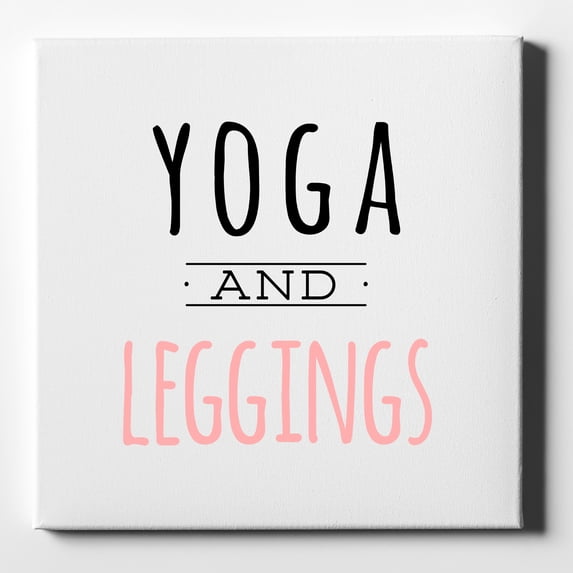 Yoga and Leggings - 10" x 10" - Decorative Canvas Wall Art - White Edge - 5/8" Gallery Wrapped