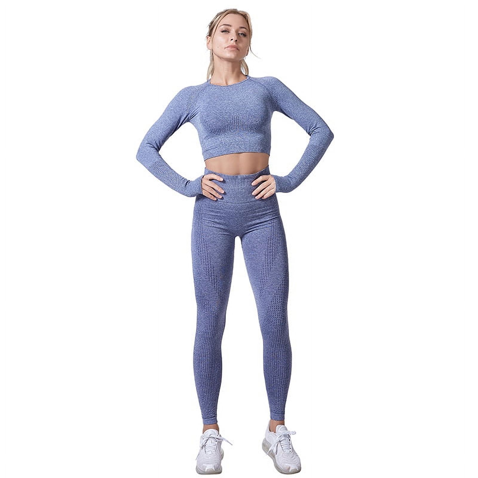Yoga clothes for women  new tight-fitting seamless long-sleeve fitness set  ladies exercise sports suit.