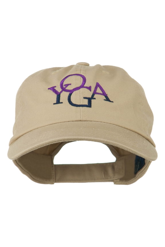 Yoga in two colors Embroidered Cap - Khaki OSFM