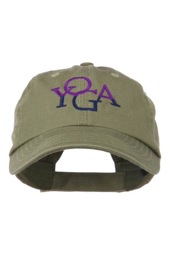 Yoga in two colors Embroidered Cap - Olive OSFM