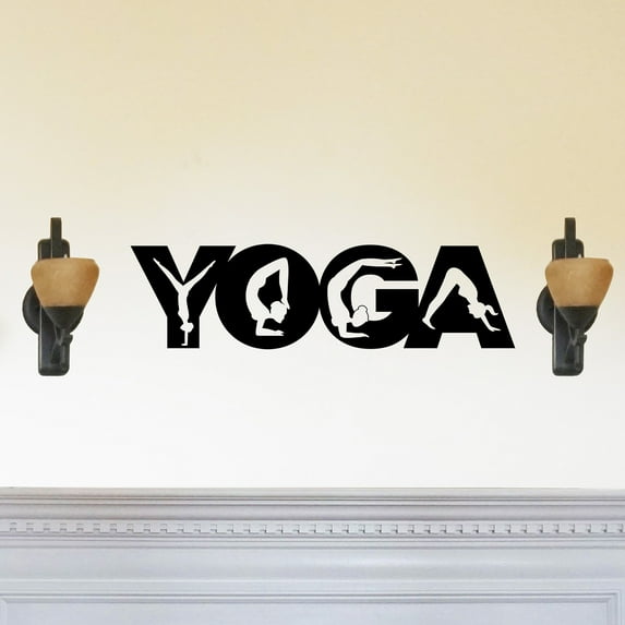 Yoga with Poses In Letters - Beautiful Solid Steel Home Decor Decorative Accent Metal Art Wall Sign