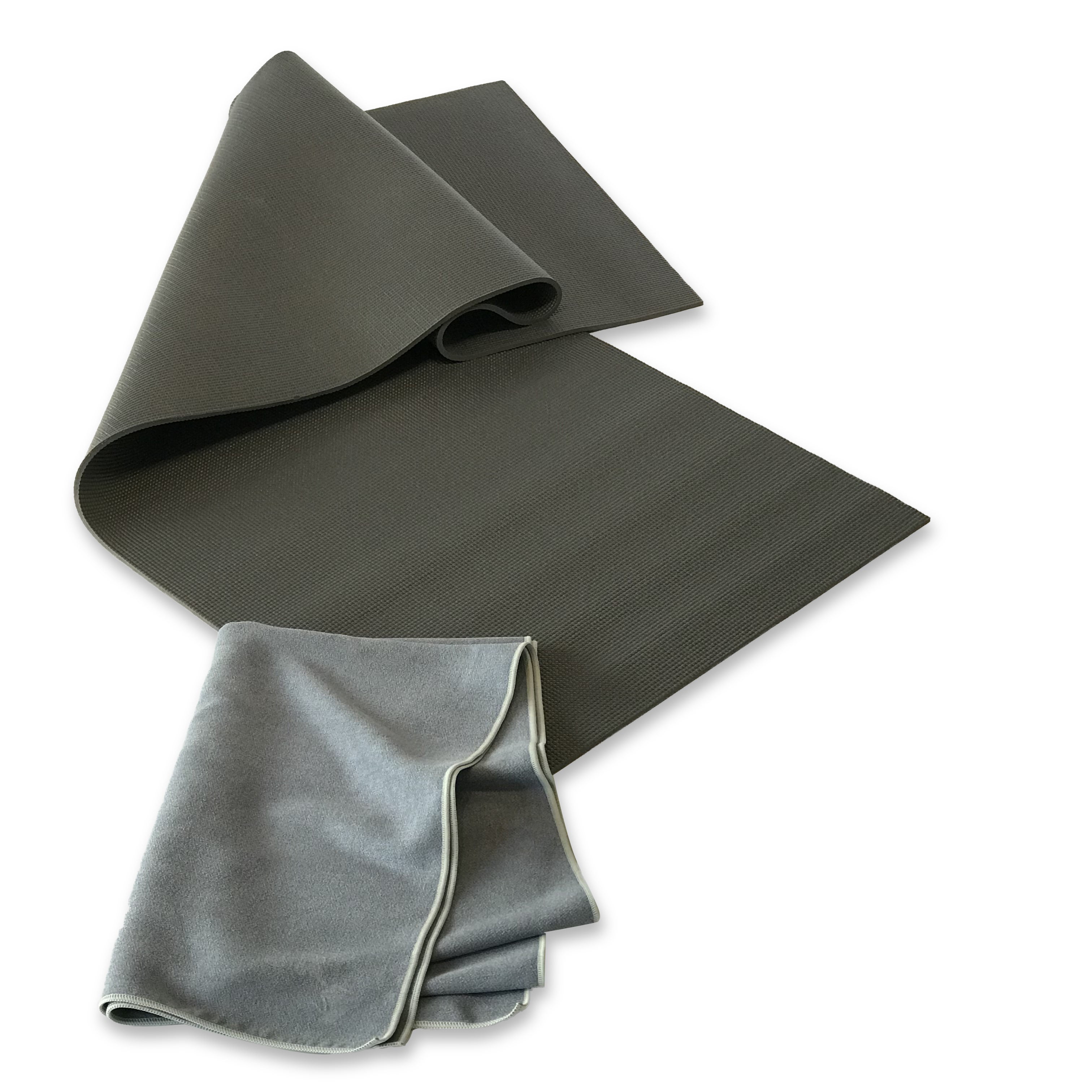 YogaRat RatMat Yoga Mat & Yoga Towel Set, Charcoal Mat and Charcoal/Ash  Towel